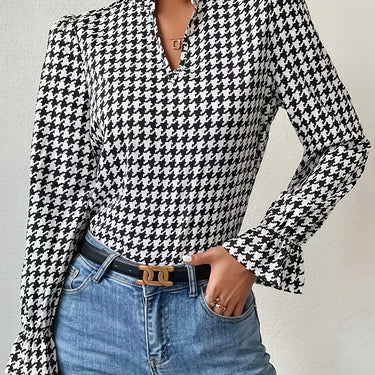 Amelie Houndstooth Blouse